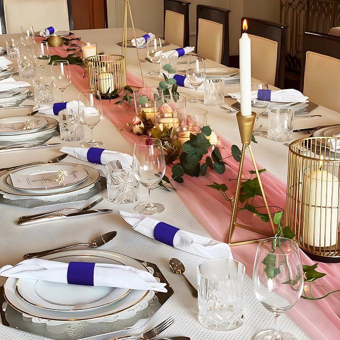 Holiday Parties Napkin Rings Set of 100, 2 Colors in 1 Reusable Adjustable - Image 5