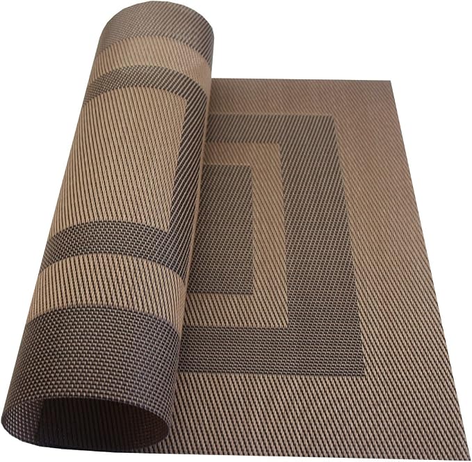 PIGCHCY Placemats Set of 6, Washable Woven Vinyl Kitchen Table Mats Non Slip - Image 3