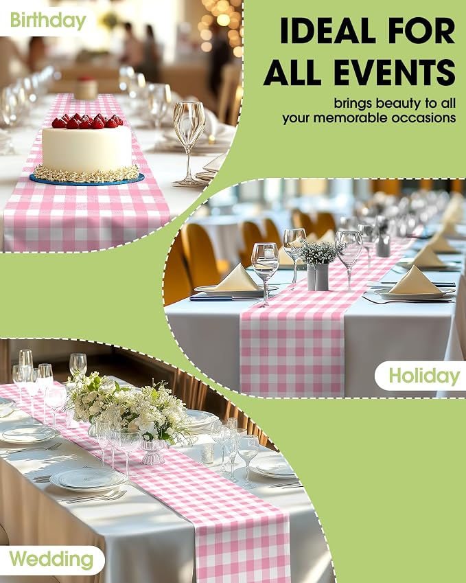 Pureegg Gingham Plastic Table Runners - Image 6