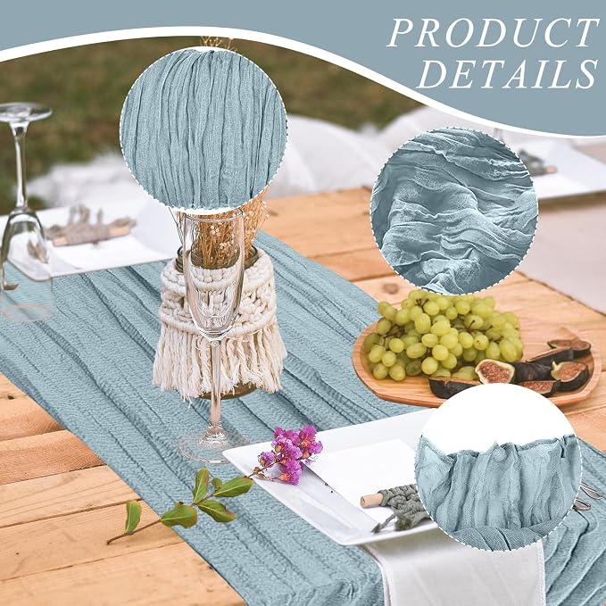 6 Pack Cheesecloth Table Runner 10Ft Christmas Gauze Boho Table Runners - Image 3
