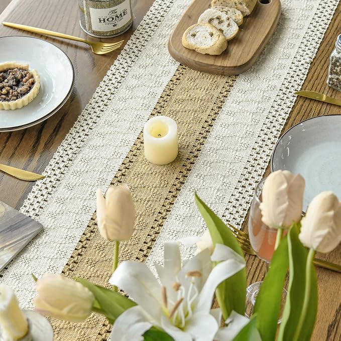 Artoid Mode Burlap Brown Farmhouse Rustic Table Runner 12x60 Inch | Seasonal - Image 3