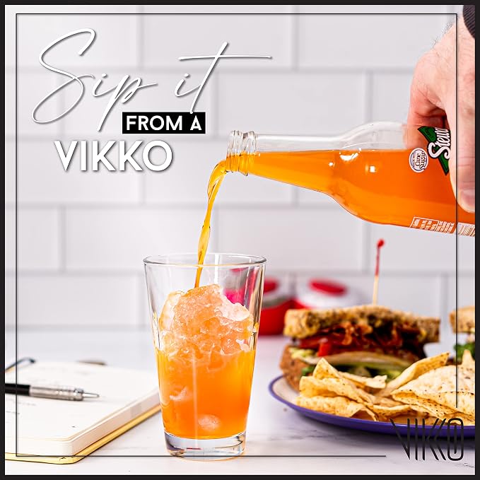 Vikko Drinking Glasses, 9.5 Ounce Water Tumblers, Thick and Durable Tapered - Image 5