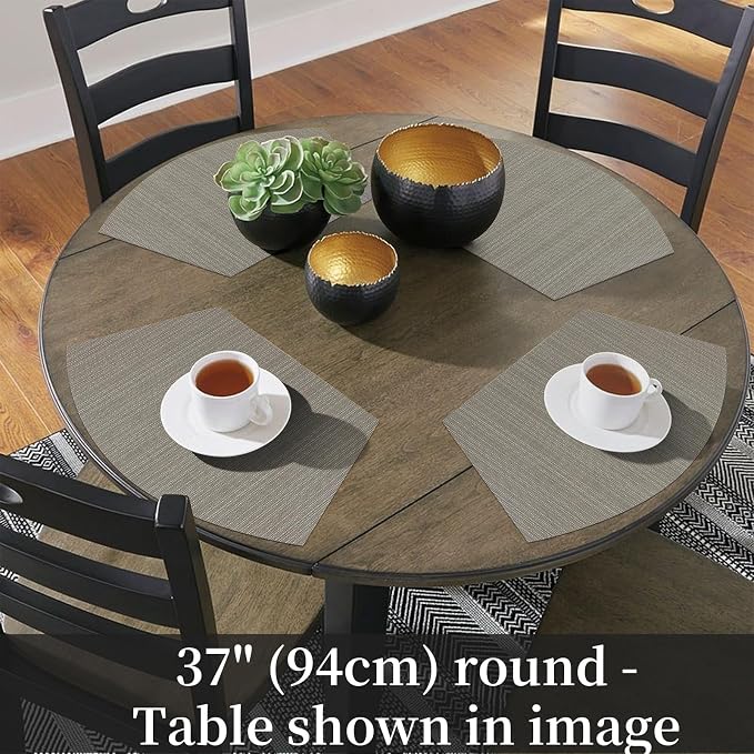 SHACOS Wedge Shaped Placemats Set of 4 Woven Vinyl Dining Table Place Mats - Image 7