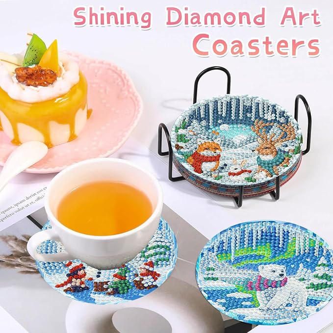 Benjenes 8PCS Diamond Art Coasters Kit - Image 7