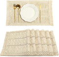 Boho Placemats Set of 6 Table Mats Farmhouse Home Dining Decor | 12x20" Place by FEXIA