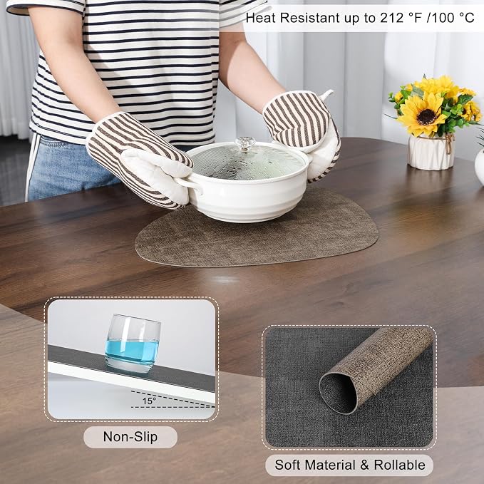 Faux Leather Placemats Set of 6, Dual Sided - Image 5