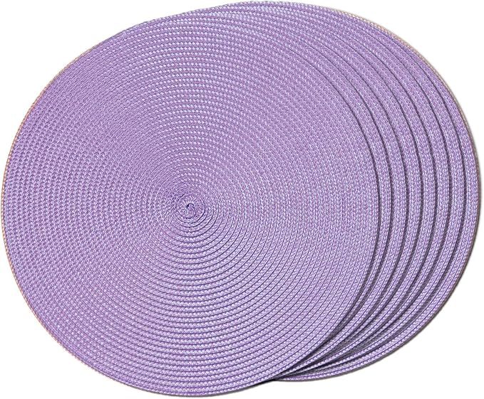 FunWheat Round Braided Placemats Set of 8 Table Mats by FunWheat