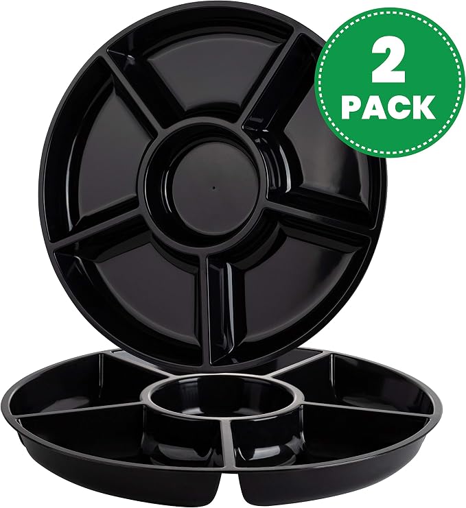 Plasticpro 6 Sectional Round Plastic Serving Tray/Platter - Image 7