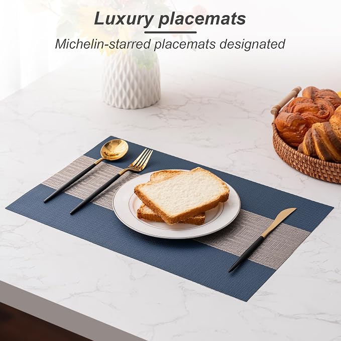 Placemats Set of 4 Washable Indoor | Outdoor Vinyl Place Mats - Image 5