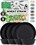 Grow Forward Premium Wheat Straw Plates and Bowls Sets by GrowForward