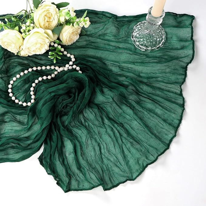 12 Pack Emerald Green Cheesecloth Table Runner 10Ft Gauze Cheese Cloth Table - Image 7