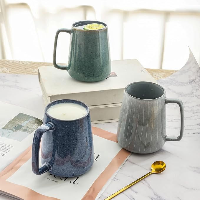 Large Ceramics Coffee Mugs, 24 OZ, Large Handle Design, Extra Large Tea and - Image 7