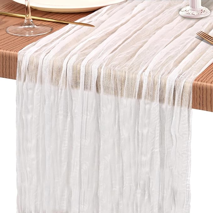 18 Pack Cheesecloth Table Runner 10FT White Table Runner Boho Gauze Cheese - Image 9