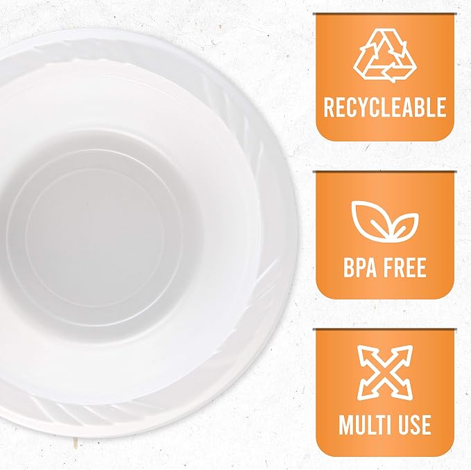 800 Count Disposable 5 ounce White Plastic Dessert Bowls - Image 4