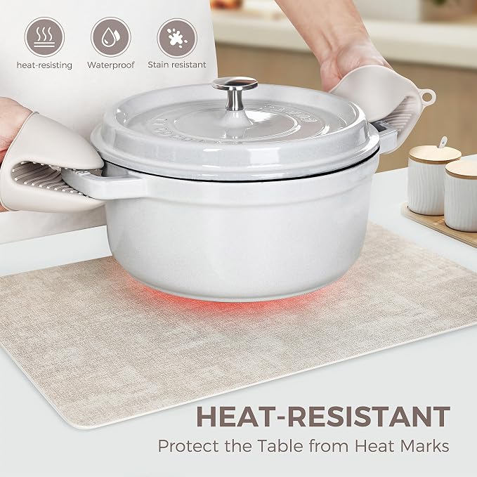 NCUE Vinyl Placemats Set of 4, Heat Resistant, Nonslip Faux Leather Waterproof - Image 2