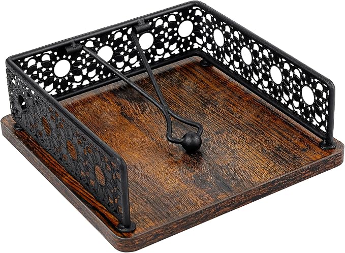 Wooden Napkin Holder for Table, Farmhouse Napkin Holder by Unknown