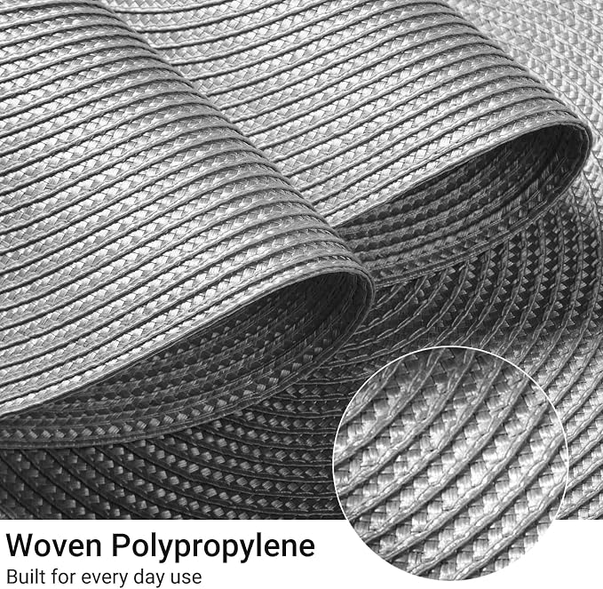 FunWheat Round Braided Placemats Set of 6 Table Mats - Image 3