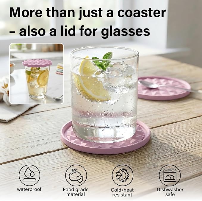 Silicone Coasters for Drinks- Cup Mat for Tabletop Protection-Non-Slip - Image 5