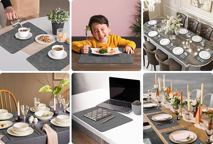 Aofmee Faux Leather Placemats Set of 6 - Image 8