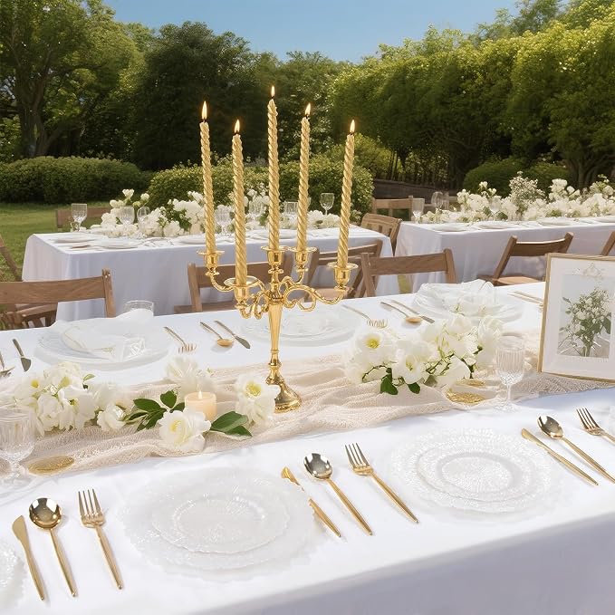 U-QE 60PCS White Plastic Plates - Image 4