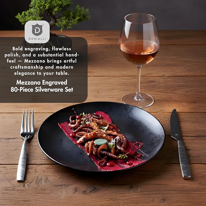 Engraved Silverware Set for 16 | 18/10 Stainless Steel Flatware - Image 4