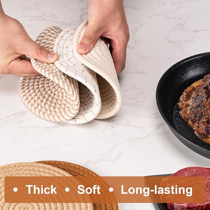 7 Inch Trivets for Hot Dishes, Pot Holders for Kitchen, Hot Pads, Coasters | 5 - Image 3