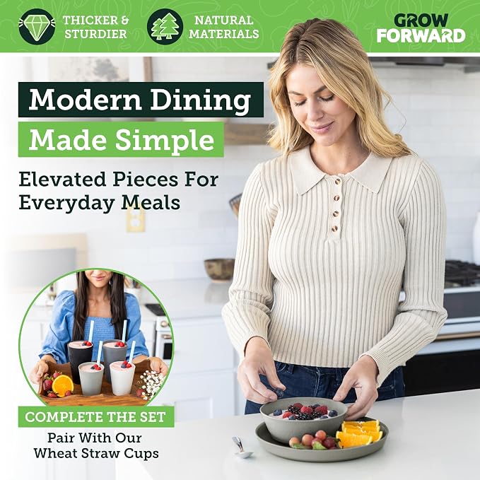 Grow Forward Premium Wheat Straw Plates and Bowls Sets - Image 5