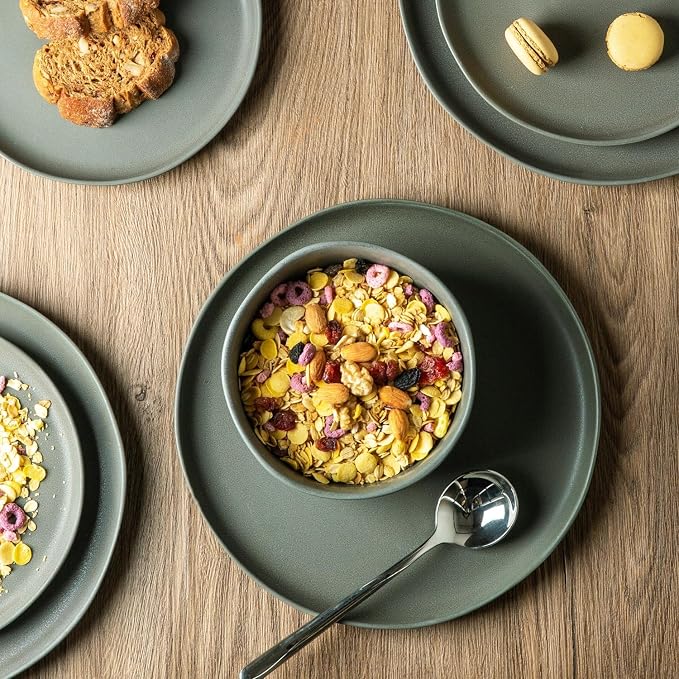 AmorArc Ceramic Dinner Plates Set of 6, 10.25 Inch Stoneware Dishes Set | Wavy - Image 5