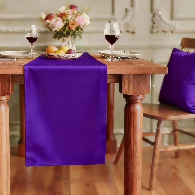 FOLINS&HOME Purple Waterproof Decorative Table Runner 108 Inches Long | 210GSM by FOLINSHOME