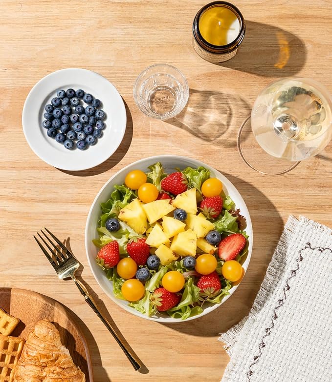 7.5" Ceramic Pasta Bowls Set of 4, Salad Bowls | Versatile Serving Bowls - Image 4
