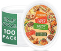ZOES HOMEWARE 100% Compostable Oval Paper Plates 12 inch Bulk 100 Count | Heavy by ZOESHOMEWARE