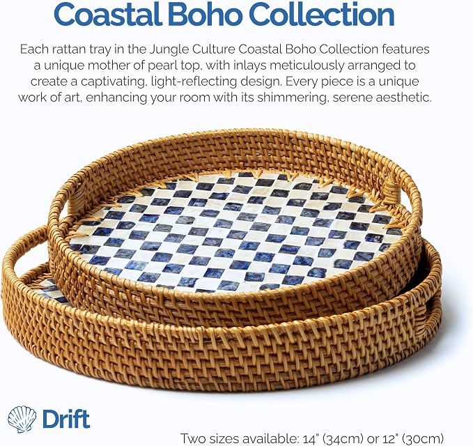 JUNGLE CULTURE Round Rattan Tray - Image 2