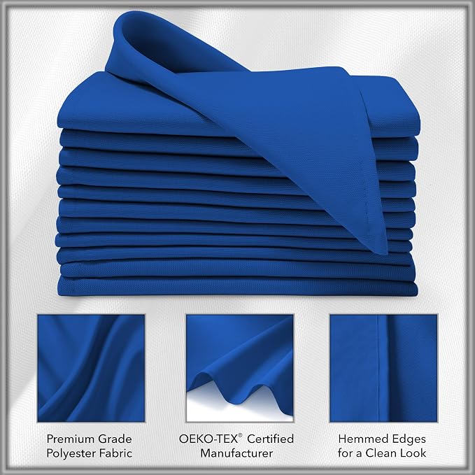 Lann's Linens Set of 12 Cloth Dinner Napkins, 17-inch Polyester Napkins - Image 3