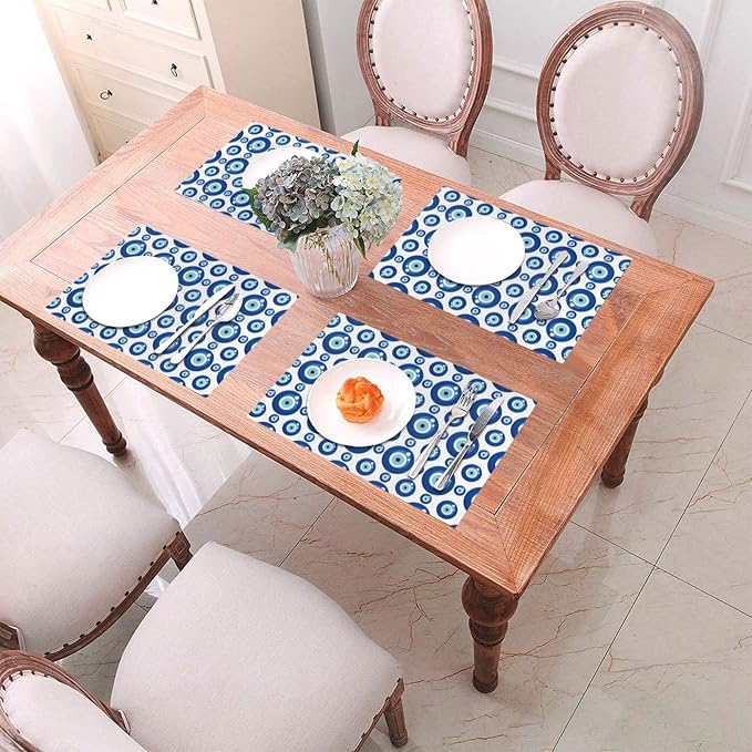 Blue Evil Eyes Placemats Set of 4, Funny Table Mats - Image 6
