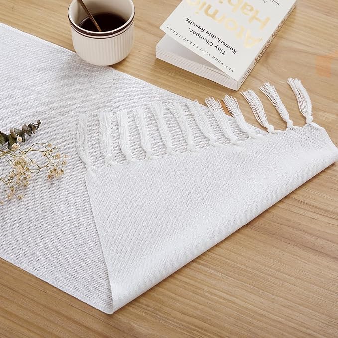 Cotton Linen Table Runner, 13x72 Inch, Machine Wash - Image 4
