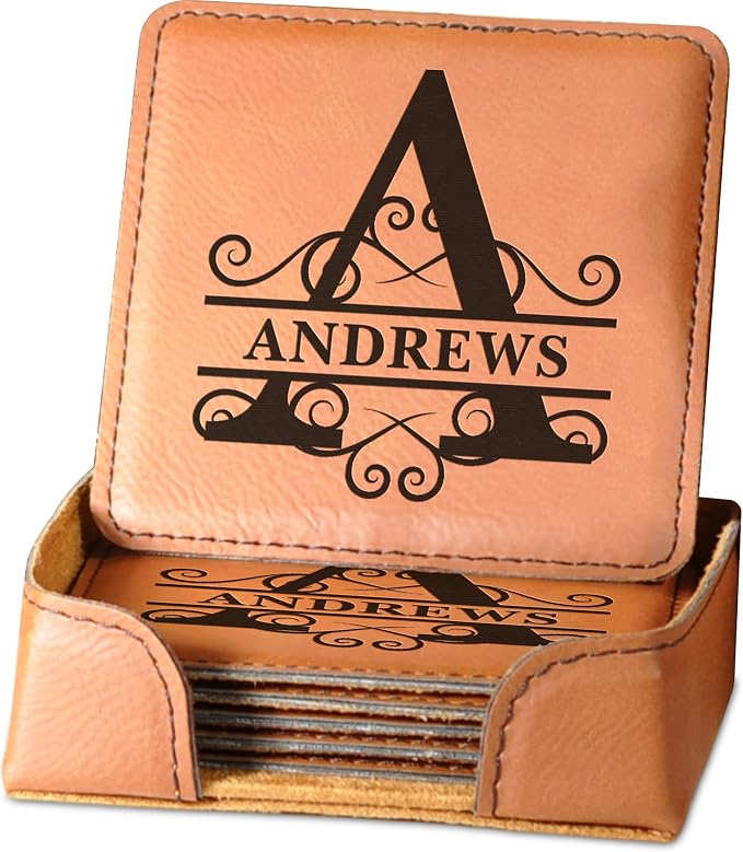 Personalized Leatherette Coasters by OnTheRox