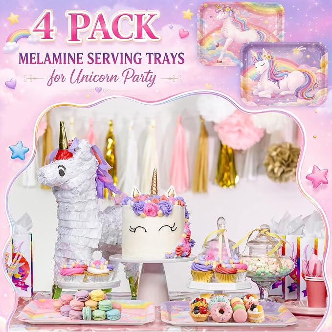 4 Pieces Unicorn Serving Trays - Image 4