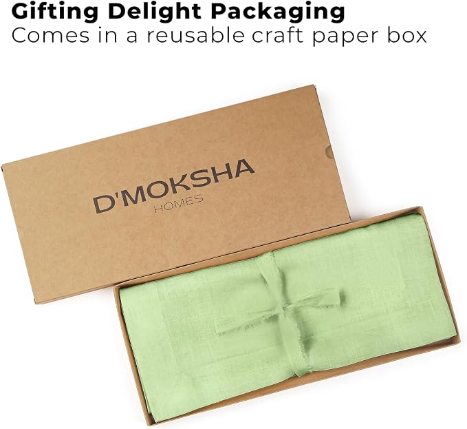Classic Linen™ by D'Moksha Sage Green Table Runner 144 Inches Long, 100% Pure - Image 4