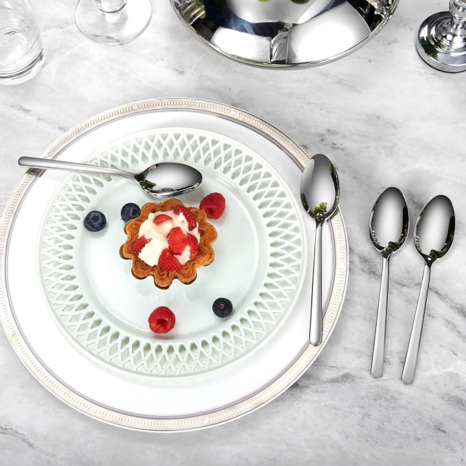 Premium Aline 4-Piece 6.4-Inch Teaspoon Set | 18/10 Stainless Steel Teaspoons; - Image 3