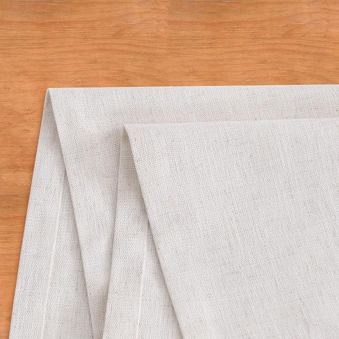 Wracra Linen Table Runner, Burlap Cream Table Runners 48 Inches Long | Rich - Image 3