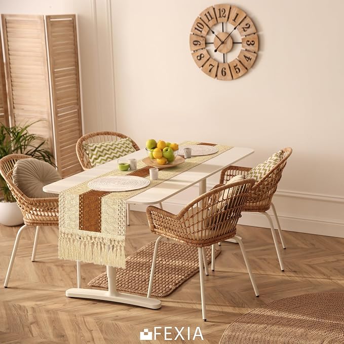 Boho Table Runner for Home Decor 12x60 Fall Coffee Table Decor Caramel | 60 - Image 4