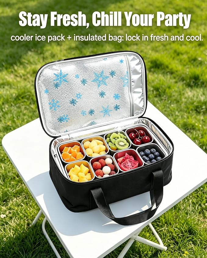 Snackle Box Container, Stainless Steel Divided Serving Tray - Image 4
