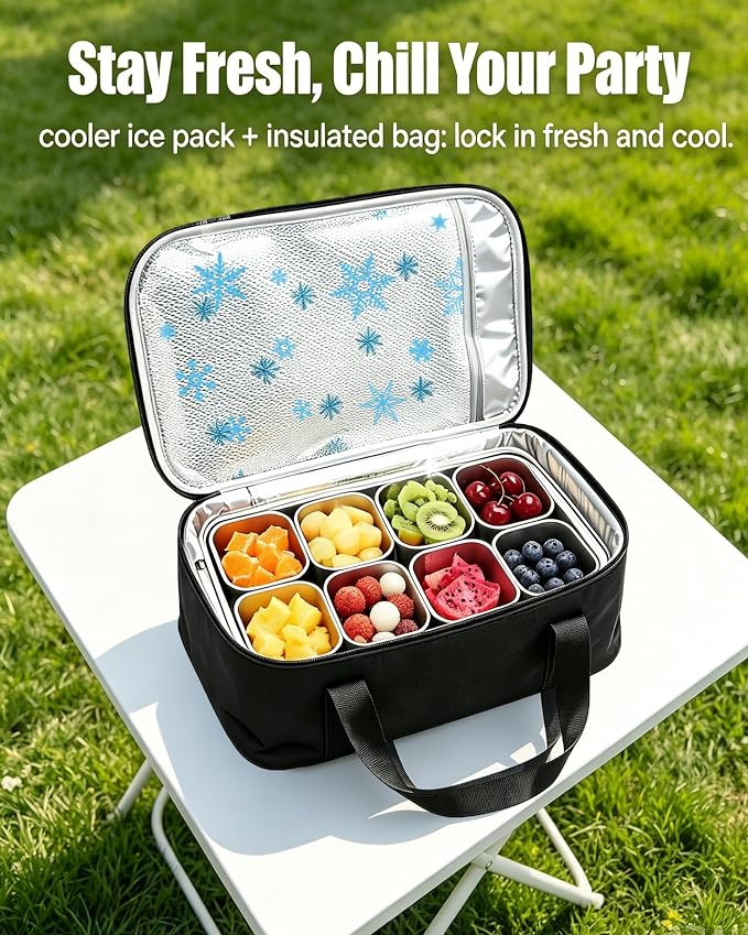 Snackle Box Container, Stainless Steel Divided Serving Tray - Image 3