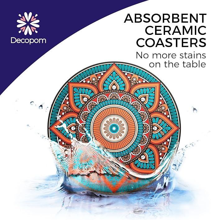 Mandala Drink Coasters with Holder - Image 8