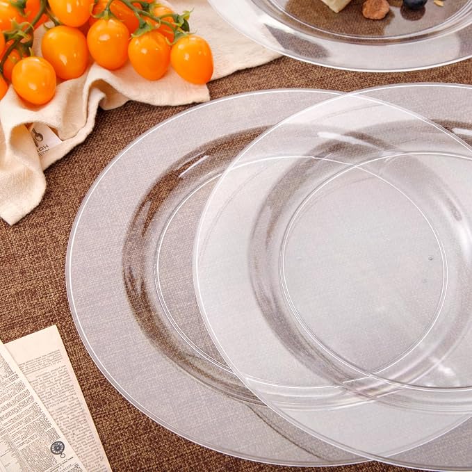 bUCLA 30PCS Clear Plastic Dinner Plates Disposable - Image 3
