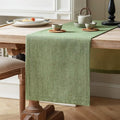 Burlap Style Farmhouse Table Runner, 14x90 Inches Grass Green | Thick Durable by ZEEMARTONLINE