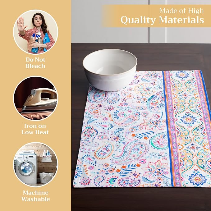 Maison d' Hermine Placemats Set of 4 Reusable 100% Cotton | Cloth Place Mats - Image 3