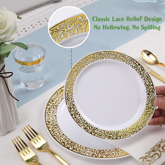 FOCUSLINE 175 Ct Gold Dinnerware Set - Image 2