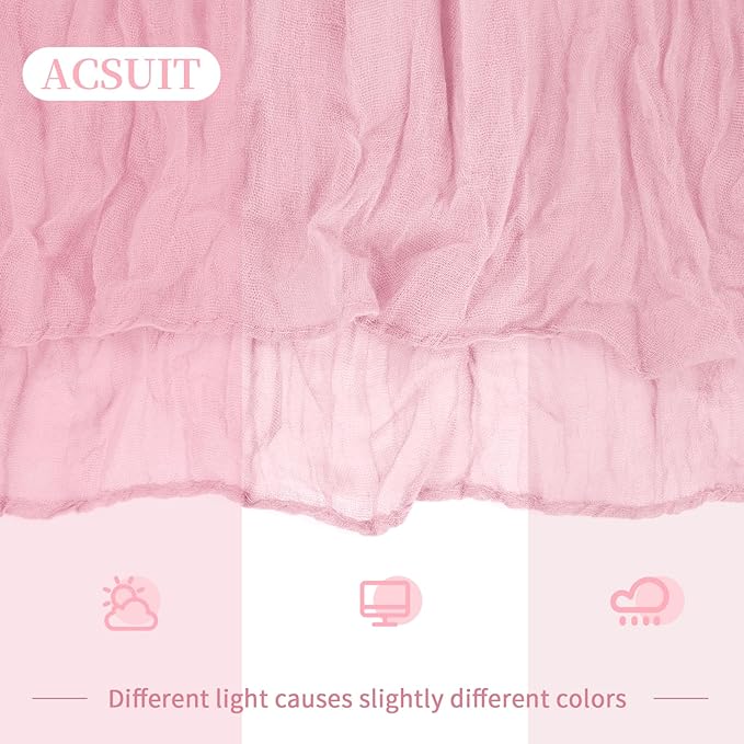 4 Pack Light Pink Cheesecloth Table Runner 20 x 120 inch Gauze Table Runners 10 - Image 7
