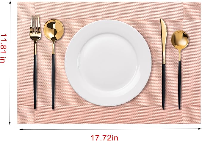 Placemats Set of 6 Washable Indoor | Outdoor Vinyl Place Mats - Image 2